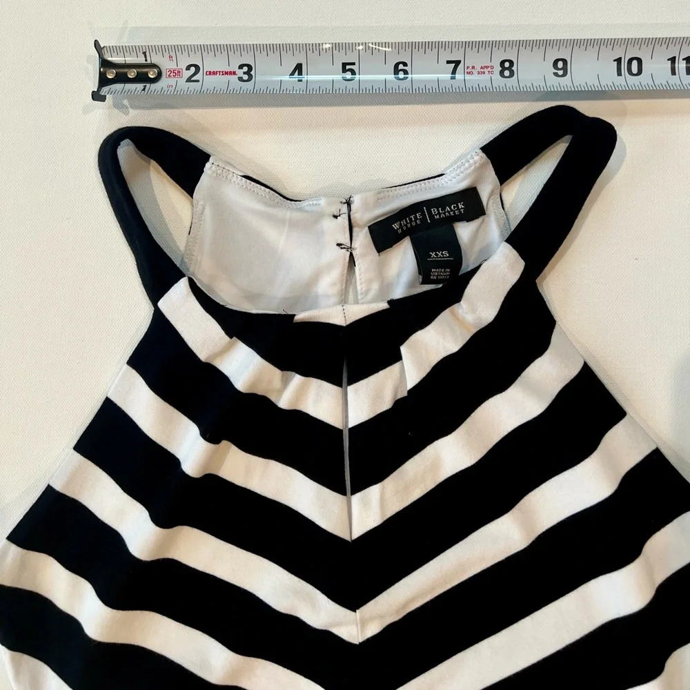 White House Black Market Striped Maxi Dress XXS Stretchy - Picture 7 of 11